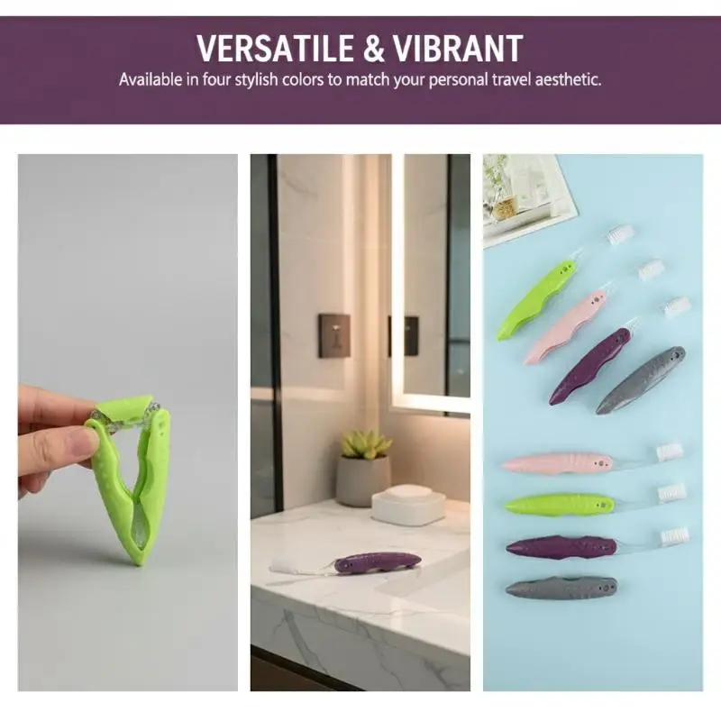 1 Pcs 여행용 접이식 칫솔 휴대용 칫솔 여행용 멀티 컬러 사이즈 접이식 브러쉬 매일 사용