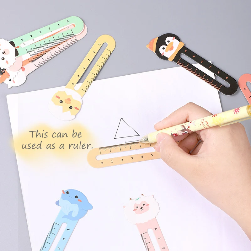 Animal Bookmark 10/20/50pcs Cartoon Animal Bookmark Ruler Dual-use Office Educational Supplies Cute Gift Prizes Student Creative Stationery