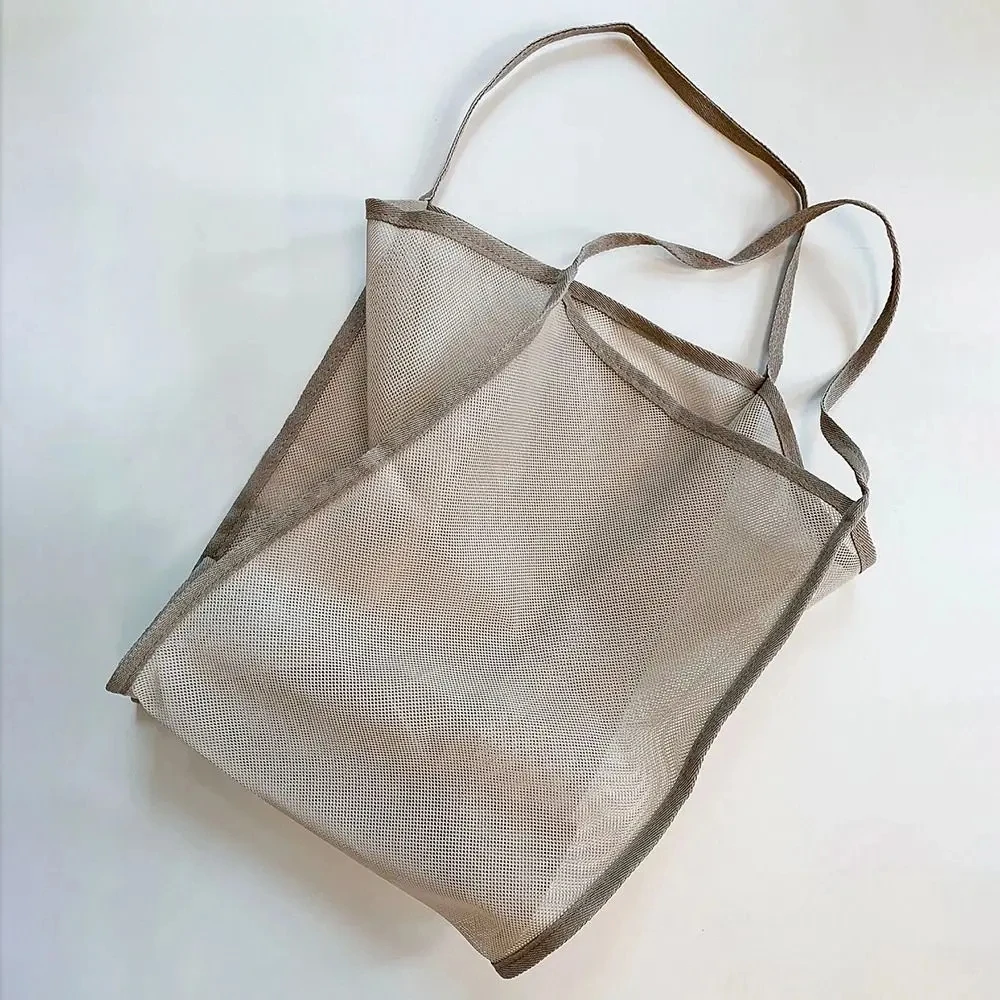 Breathable Mesh Tote Bag with Reinforced Handles - Large Reusable Bag for Beach, Shopping, Travel, and Gym