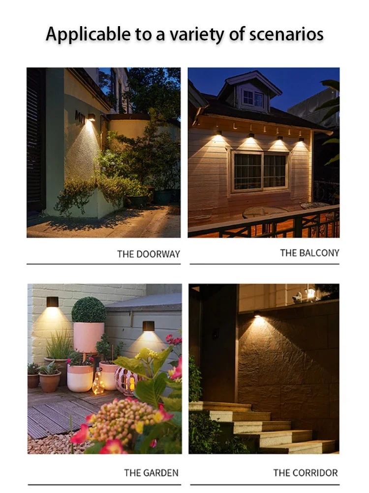 LED Solar Licht Outdoor Garten quadratische Wand lampe Sonnenlicht Sensor IP65 wasserdicht Innenhof Hof Balkon Zaun Dekoration Lampen – Detail 3