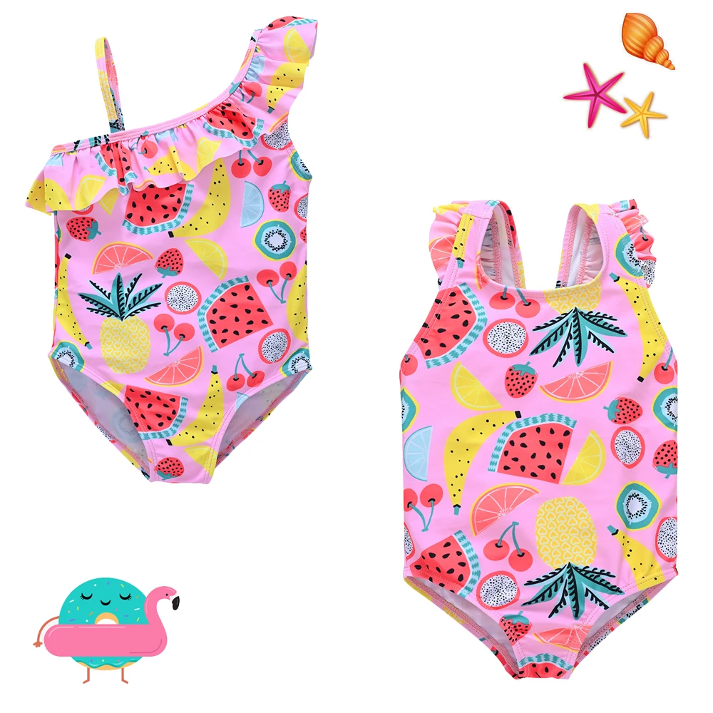 كافكاس-قطعة واحدة ملابس السباحة للفتيات ، ملابس ركوب الأمواج للأطفال ، بدلات الغوص ، طباعة الفاكهة ، البيكيني ، ملابس الشاطئ ، 9 م-6 طن ، الصيف