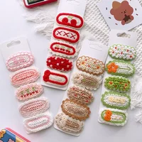 5pcs/set Children Girl Hair Clip European Style Sweet Princess Knit Plush Hair Pin for Kid Girl Kawaii Headwear Hair Accessories 1