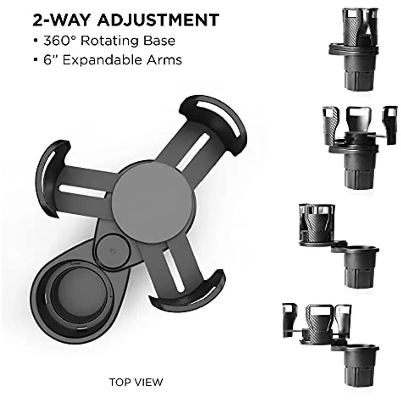 360&deg; Car cup holder multifunctional car cup holder carbon fiber retractable rotating car drink Rotating Base
