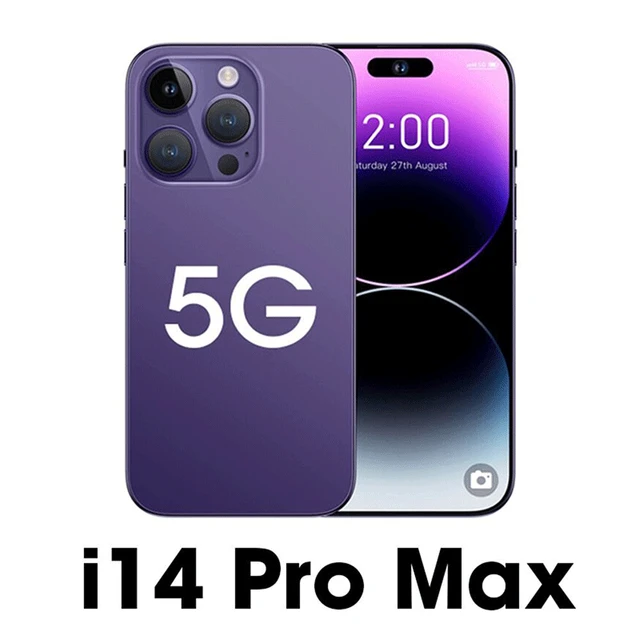 Global Version I14 Pro Max Smartphone 7.3Inch Telefone 8000mAh 1080MP  Camera 8GB+256GB Cell