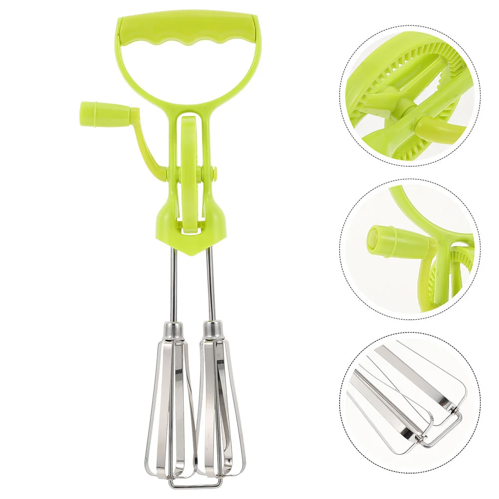 

2 Pcs Stainless Steel Egg Beater Hand Blender Crank Tool Mixing Accessories Plastic Multi-functional Mixer Metal Home Tools