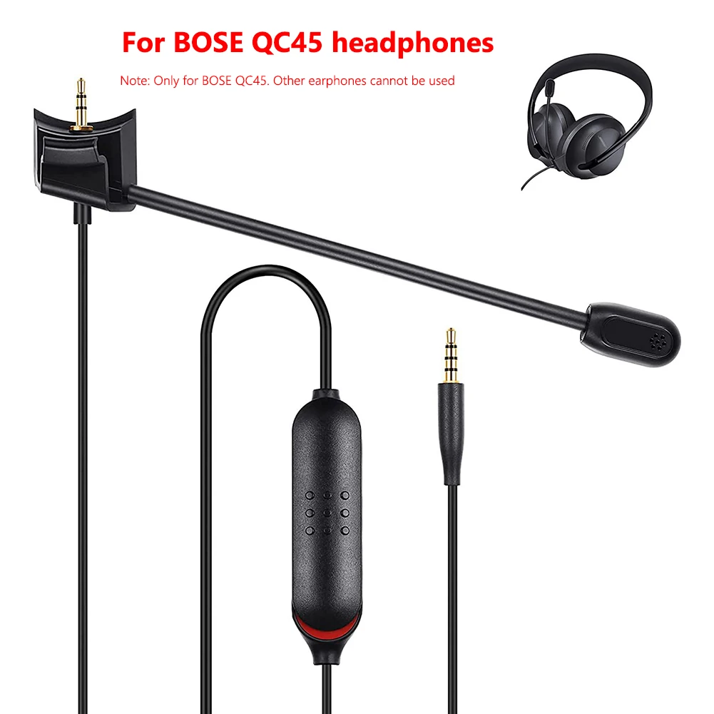 BOSE 45 (QC45) 용 마이크 케이블, 소음 제거 블루투스 헤드셋 음소거 스위치 교체용 헤드폰
