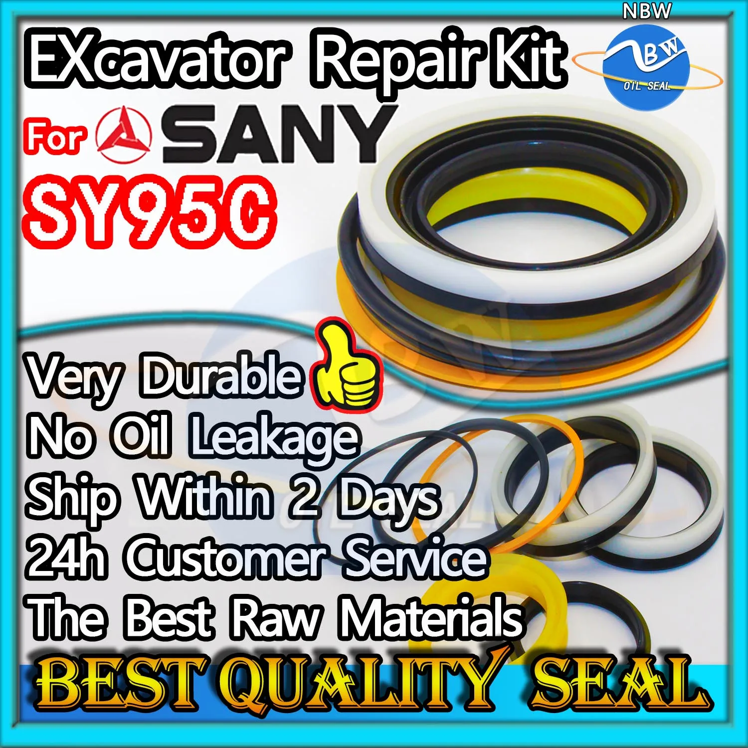 

For Sany SY95C Seal Kit Excavator Repair Oil High Quality Rebuild Parts MOTOR Piston Rod Shaft Replacement Dust Bushing Control
