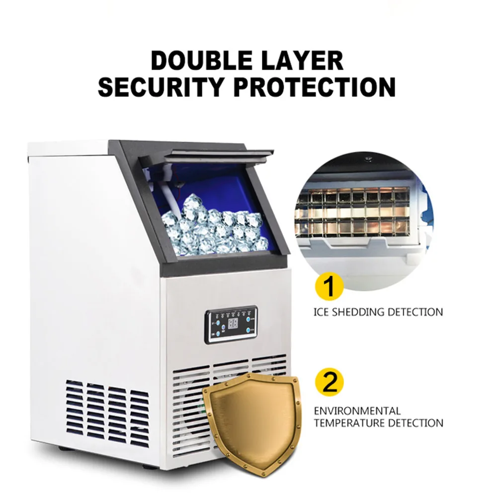 Commerical Ice Cube Making Machine Ice Maker Intelligent Automatic Milk Tea Shop Square Maker