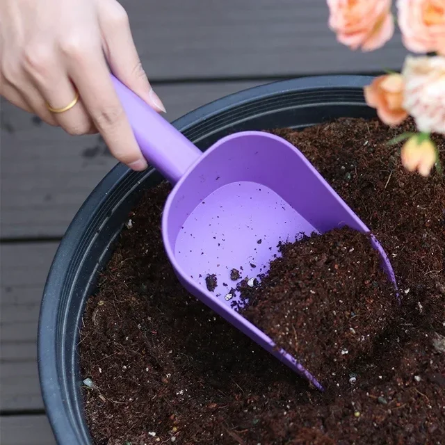 1Pcs Plastic Garden Shovel Portable Cat Litter Shovel Thickened Soil Transplant Scoop For Flower Planting Household Garden Tools 3