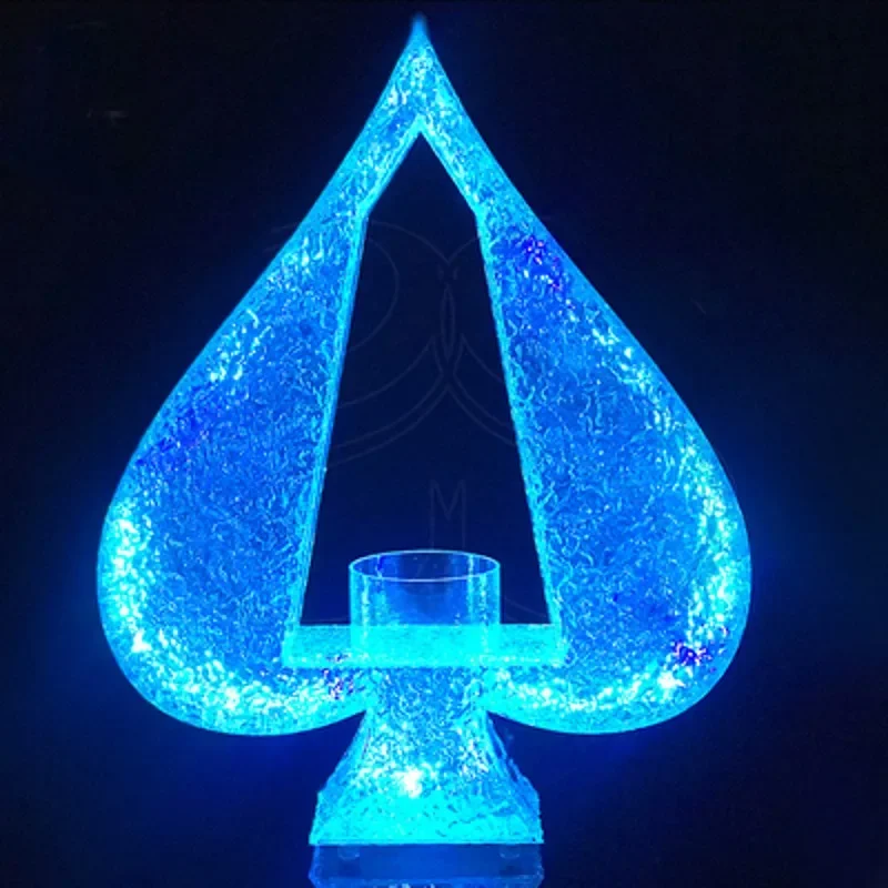 LED Rechargeable Ace of Spade Beer Bottle Holder VIP Cocktail Wine Champagne Bottle Presenter Glorifier Display Case