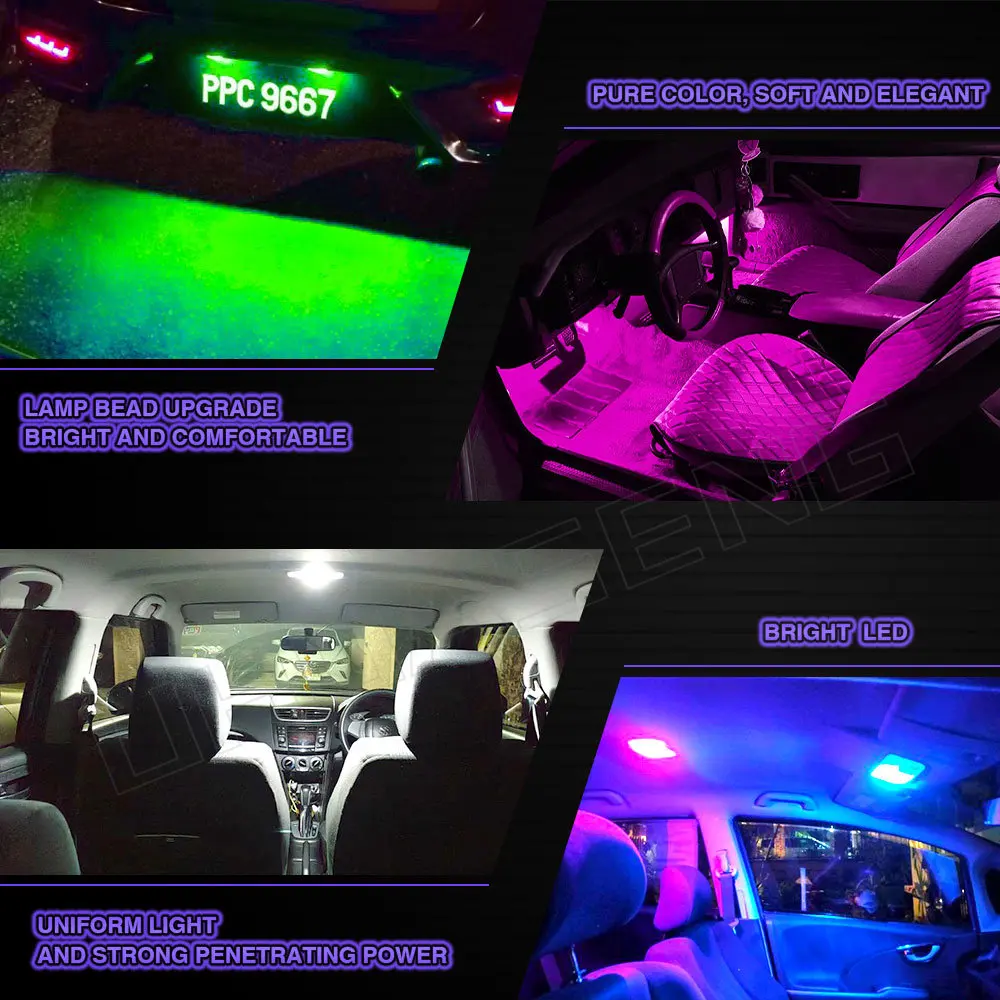 UHUASENG-Lampe de signalisation de plaque de planificateur de voiture, ampoule LED BA9S, lecture intérieure 194, porte, coffre, feu de stationnement