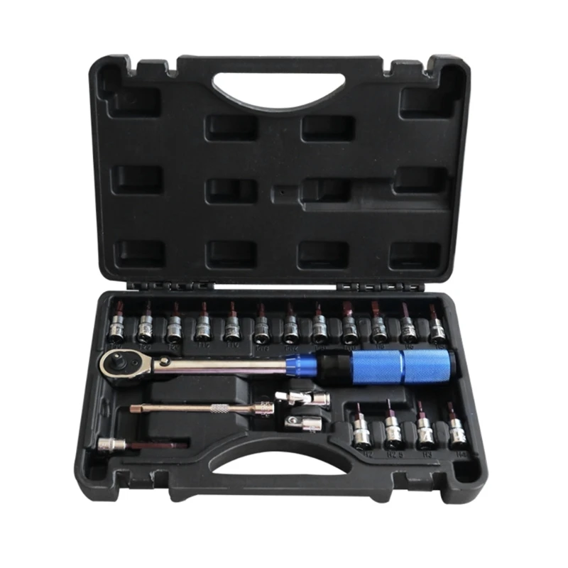 

21 Pieces Torque Wrench Set Accurate 2-24Nm, 1/4" Perfect for Bike and Motorcycle Repairs