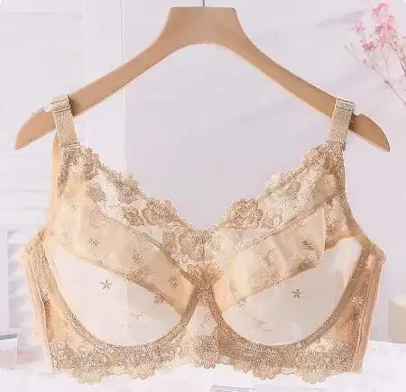 Full Coverage Plus Size Women Sexy Lace Bra Underwire Embroidery Brassiere 75 80 85 90 95 100 105 110 B C D E F G H