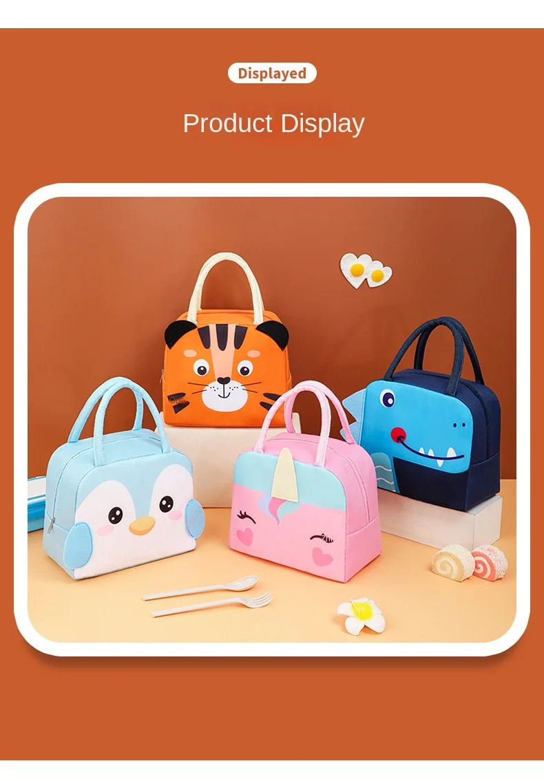 Cartoon kinder Mittagessen Tasche Wärmedämmung Aluminium Film Hohe Qualität Wasserdichte Oxford Tuch Tragbare Mittagessen Taschen Tote Neue – Detail 12