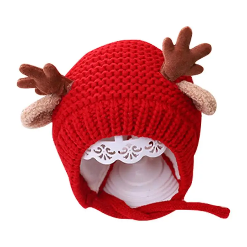 

Baby Antler Hat Cute Newborn Baby Hats Cotton Wool Cap Infant Hat Autumn Winter Baby Thick Fleece Beanie Baby Boys Girls Hats