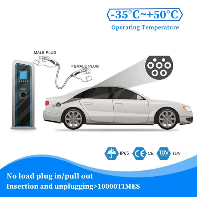 Câble de charge de type vers Vope2 EV, chargeur pour véhicules électriques, voiture PHEV dans une station publique, IEC 62196-2, 16A, 32A, 11kW 4