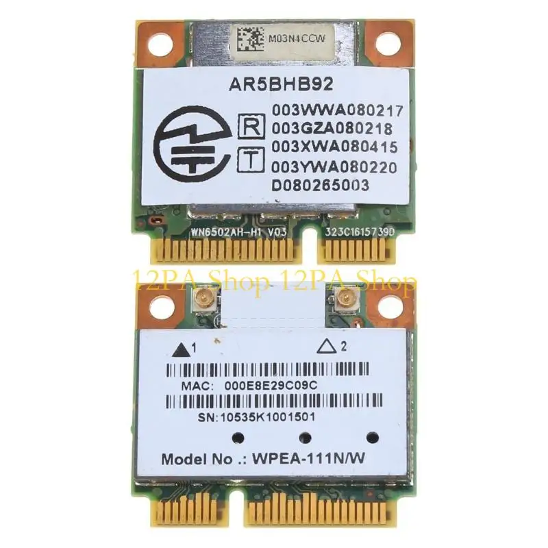 12PA Atheros AR9280 2.4G/ MINI PCI-E WIN10 용 듀얼 밴드 무선 네트워크 카드