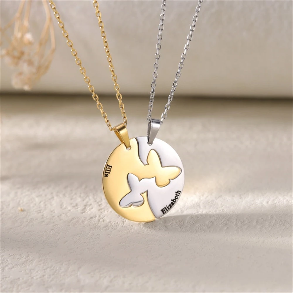 

Personalised Butterfly Necklace Stainless Steel Jewelry For Woman Men Custom Name Necklaces Lovers Customized Products Gift