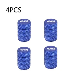 Premium Car Wheel Tire Valve Caps - Waterproof Airdust Accessories, Set of 4 (Blue)