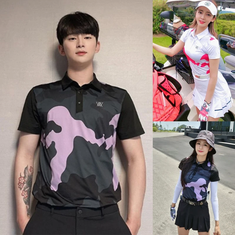 New Golf Clothing Couple Short Sleeve T shirt Men and Women's Fashion