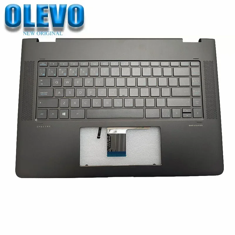 

Brown English New Keyboard For HP Spectre X360 15-bL Laptop Notebook Pad Black Shell Palmrest Bottom Base Case Cover