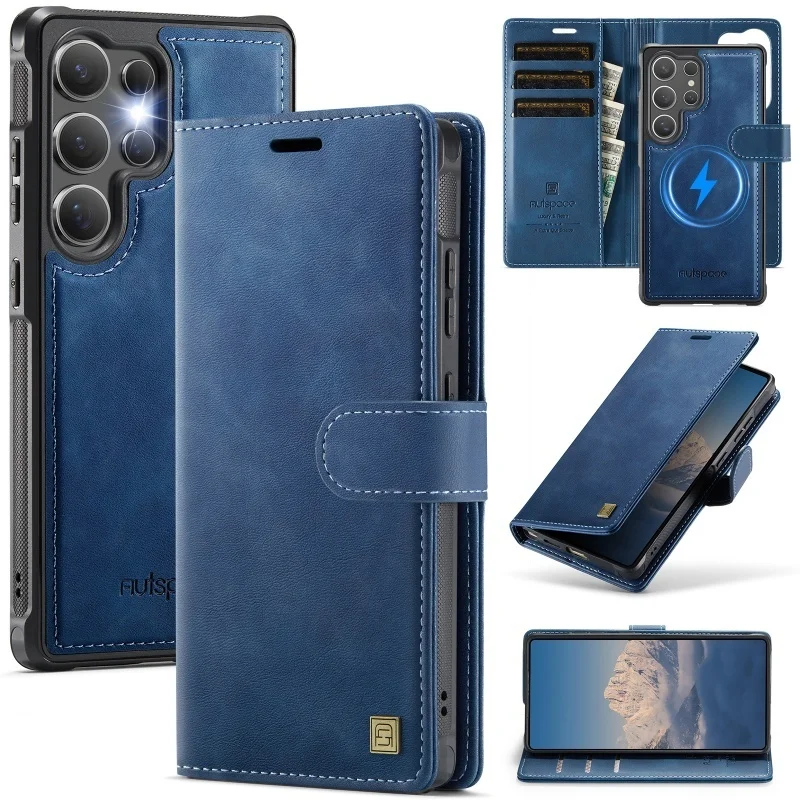 Versatile Detachable Leather Wallet Phone Case with MagSafe Card Holder