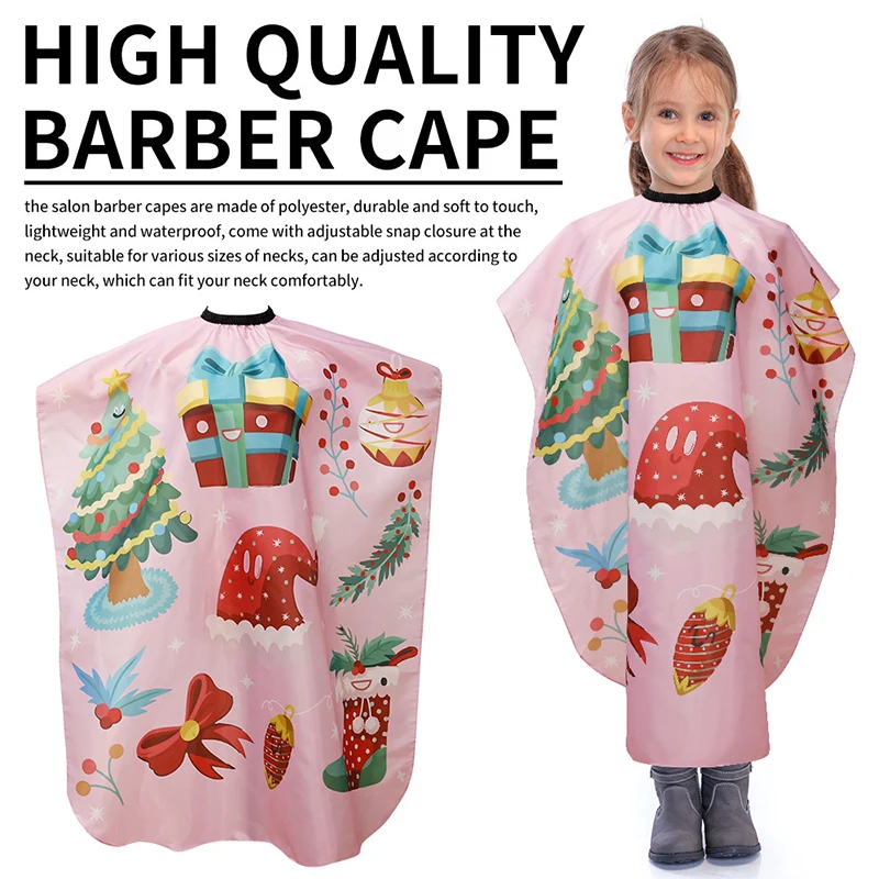 

Christmas Kids Hairdressing Cape Hairdresser Cartoon Pattern Barber Shop Household Hair Styling Apron