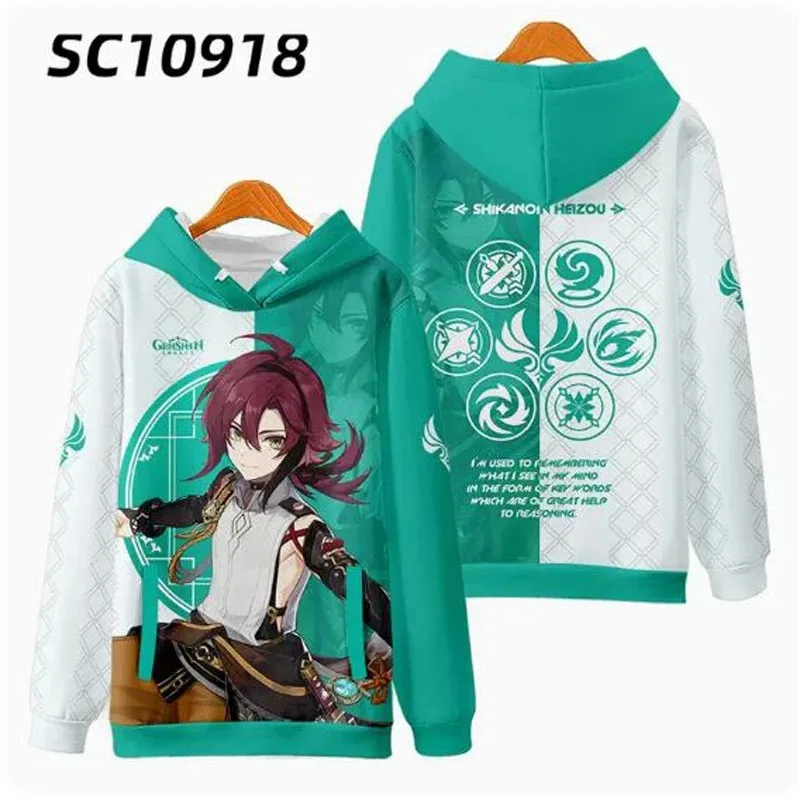 Genshin Impact 3D Print Women/Men Hoodie Sweatshirt Streetwear Hip Hop Pullover Hooded Jacket Shikanoin Heizou Cosplay Costume