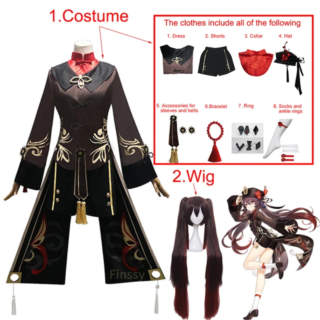 GENSHIN IMPACT Game Cos Suit Parent-Child HU TAO Game Cospaly Jiushengtang  Hall Master Female Suit Antique Wig Cute Wind - AliExpress