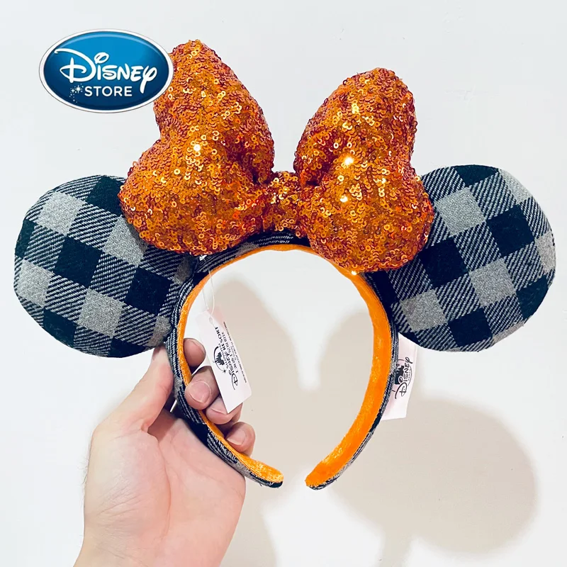 Disney Mickey Fabric Checkered Ears Headband Cosplay Girl Party Hair