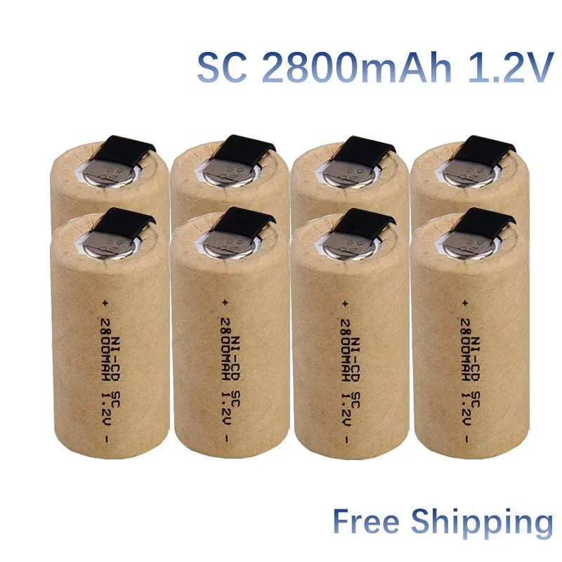 

SC 1.2V 2800mah Screwdriver Electric Drill Batteries Sub C Ni-Cd Rechargeable Battey With Tab Power Tool NiCd SUBC Cells