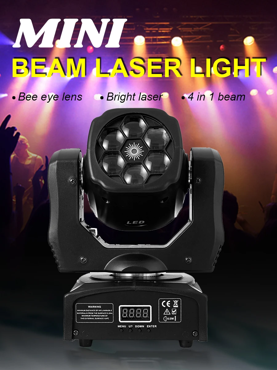 Description Picture 2 of item150W Bee Eyes Moving Head Light 6 LED Beam RGBW Disco Laser DJ Stage Lighting