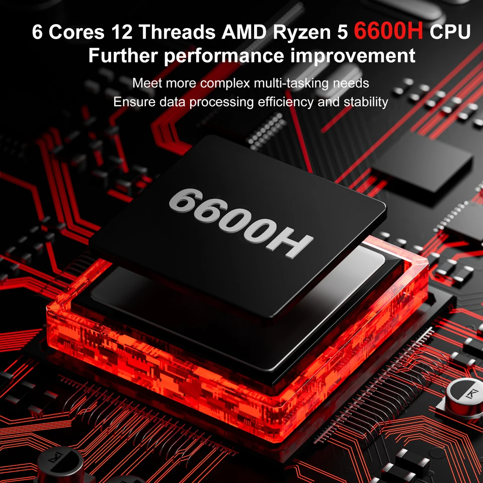 FIREBAT AM02 MINI PC AMD Ryzen 5 6600H DDR5 16GB RAM 512GB SSD