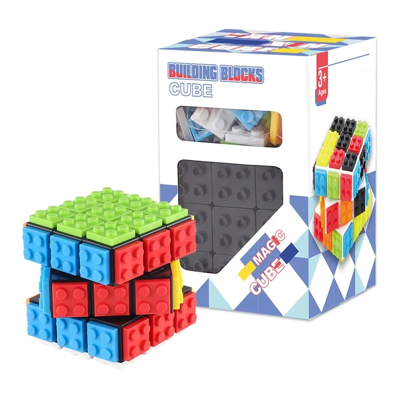 빌딩 블록 분리형 3D 매직 퍼즐 큐브 3x3x3 DIY 피젯 장난감 브릭 안티 스..