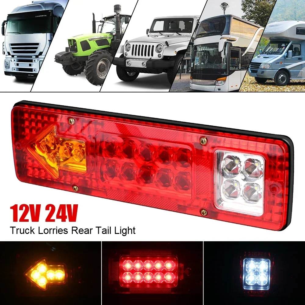 12V/24V 19LED Tail Lights Reversing Stop Brake Indicator  For Trailer Lorries Truck Taillights Turn Signal Lamp Car Accessories