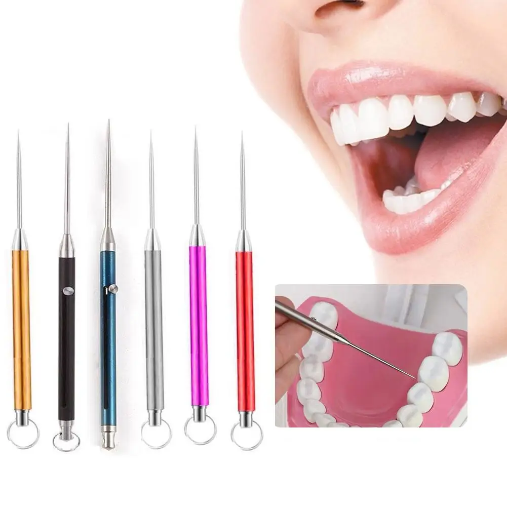 

Titanium Outdoor Edc Portable Multifunctional Toothpick Fork Dental Bottle Toothpick Tool Stronger Tube Than Camping Fruit G5O0