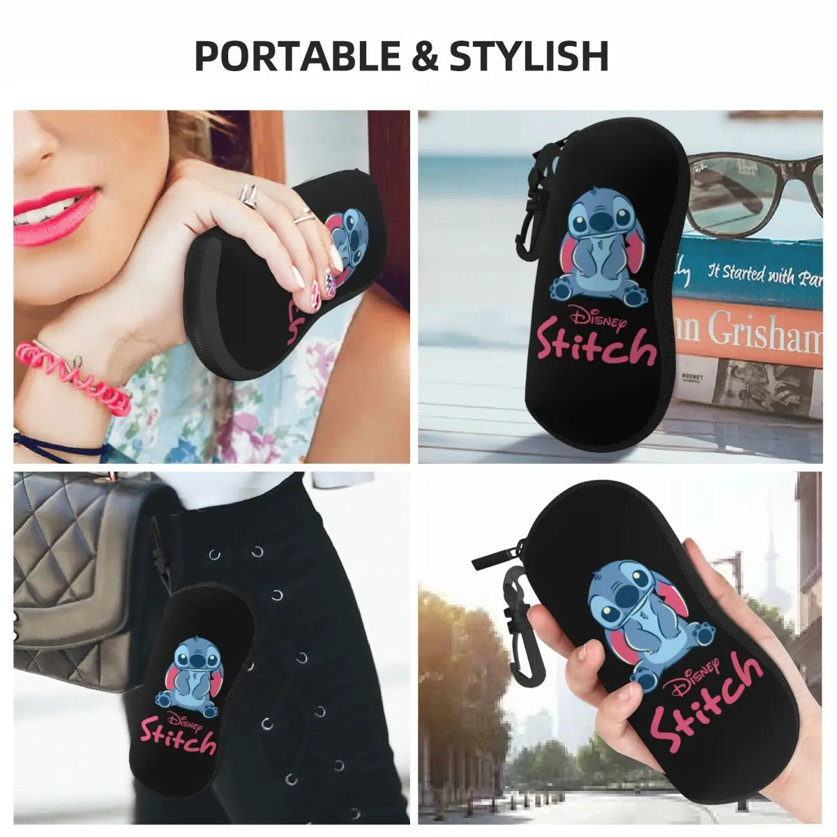 Harajuku Cartoon Stitch Glasses Case Lightweight Zipper Sunglasses Storage Box Anti-Pressure Sunglasses Box 6
