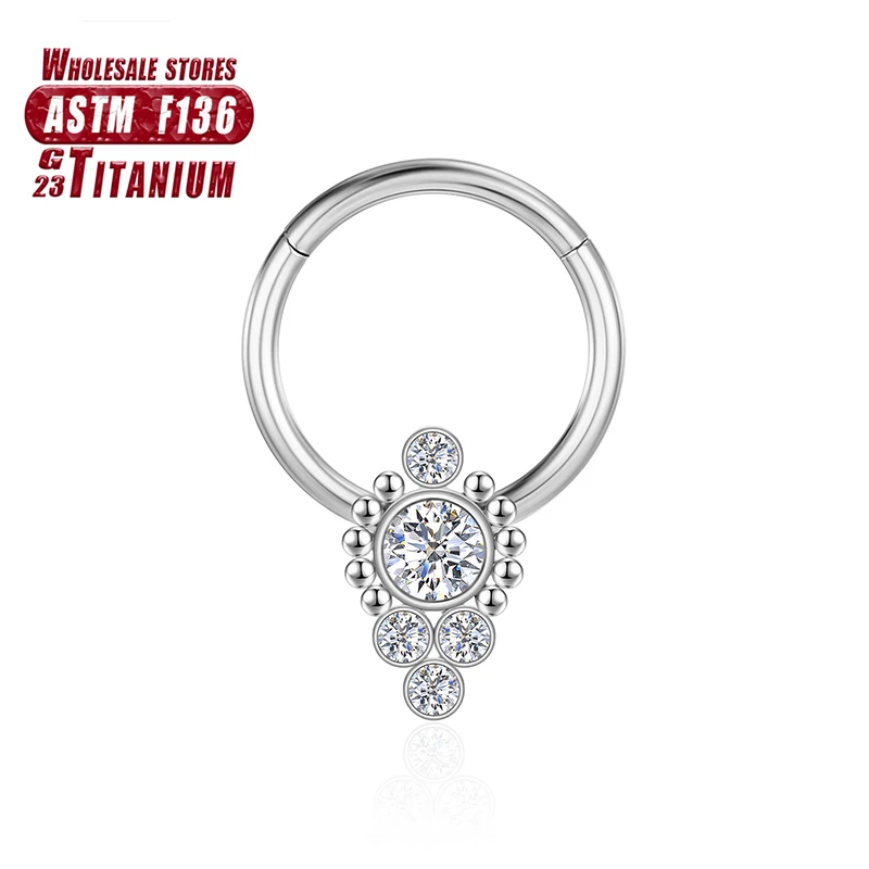 F136 Titan Septum Piercing Nasenringe Zirkon 16G Daith Ohrringe Knorpel Clicker Tragus Frauen und Männer Charmanter Körperschmuck – Detail 15