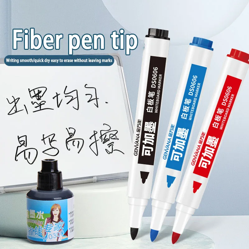 

Water-Based Erasable Whiteboard Pen Ink-Adding Big Head Pen Thick Head Large Capacity Blackboard Pen Marker for School