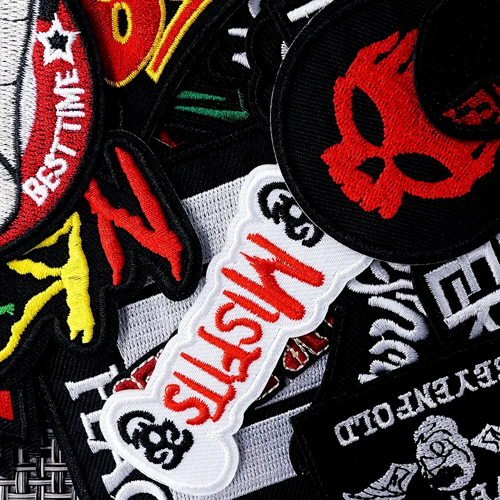 50 개/몫 밴드 DIY 의류 바느질 용품 패치 천으로 수 놓은 Applique 바느질 의류 액세서리 패치 ROCK Parche