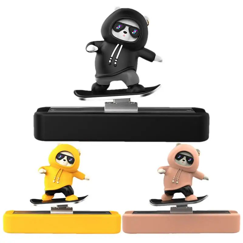 

Car Temporary Parking Card Skating Bear Decor Extensive Application Auto Cute Skating Bear Decor Convenient Mounting car items