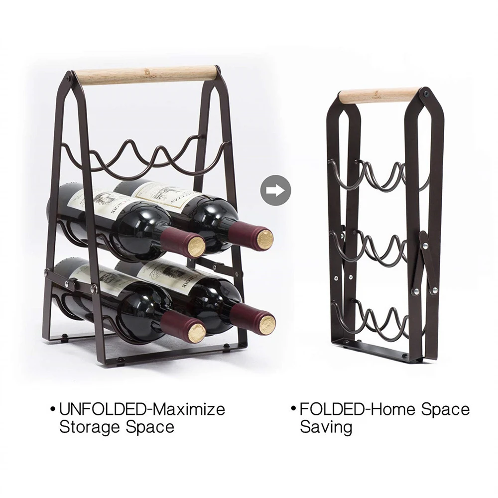 Desktop Red Wine Rack Decoration Household Wine Display Holder Table Creative Bottle Shelf Cabinet Foldable Storage Organizer
