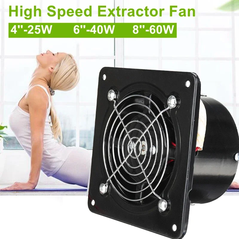 

4/6/8Inch Extractor Ventilation Fan Exhaust Fan Air Blower High Speed Bathroom Kitchen Toilet Air Vent Window Wall Fan