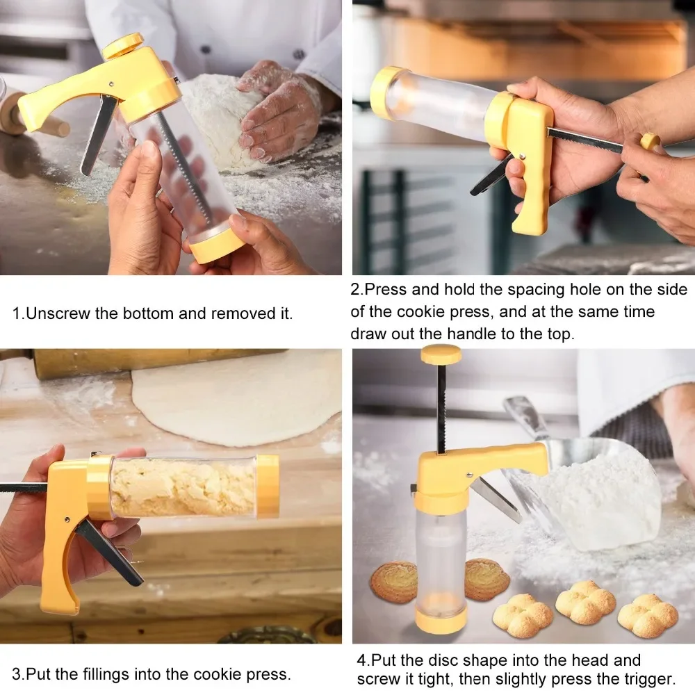

Biscuit Maker Cookie Gun Machine Cookie Making Cake Decoration Press Molds Pastry Piping Nozzles Cookie Press Kit