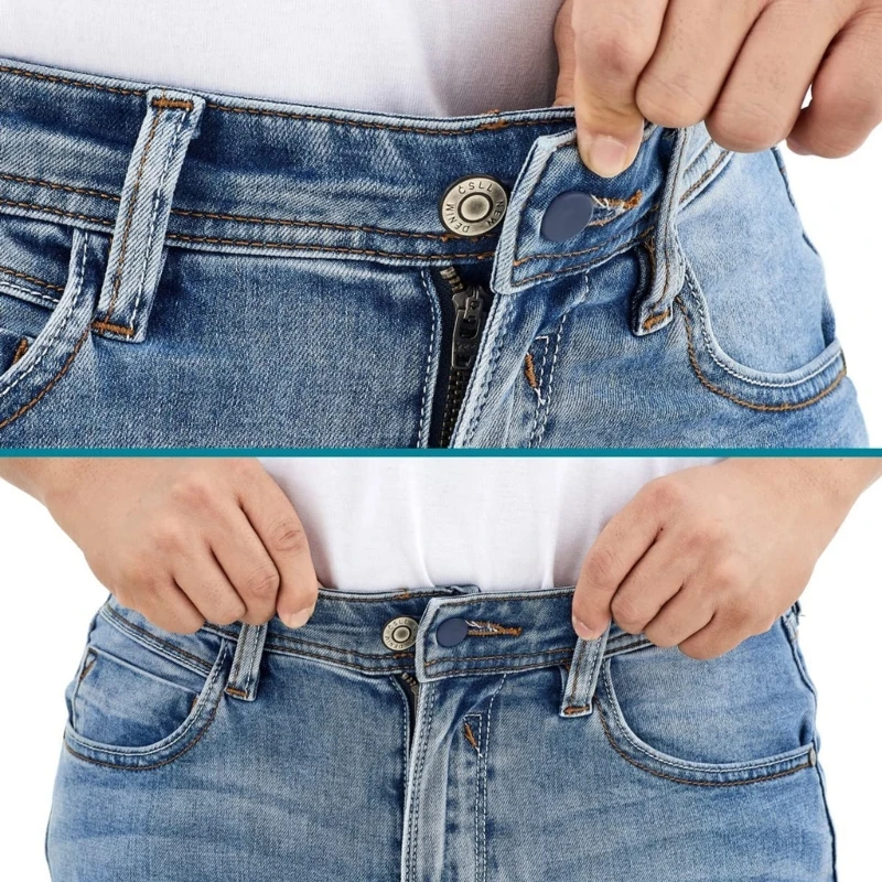 12 Pieces Button Extenders Set for Pants, Including 3 Denim Colors Pant  Waist Extender with 3 Colors Elastic Adjustable Extenders, Waistband Jean  Extenders for Women Men Pants Shirts Dress Trousers : 