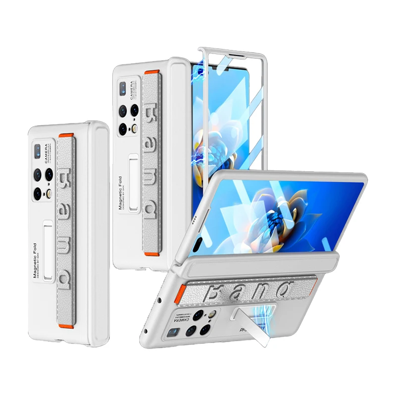 

Suitable For Huawei Mate X2 Mobile Phone Case Magnetic Bracket Wrist Strap Business Case Film All-covering Anti-shatter Case