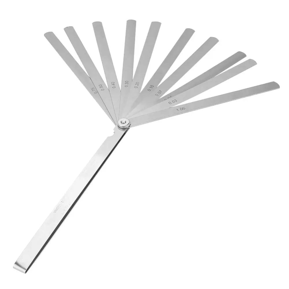 17 블레이드 메트릭 필러 게이지 ?   0.02-1.00mm ?   스테인리스 스틸 ?   간격 측정 도구 ?   12인치 길이 / 300mm ?   표시된 미터법