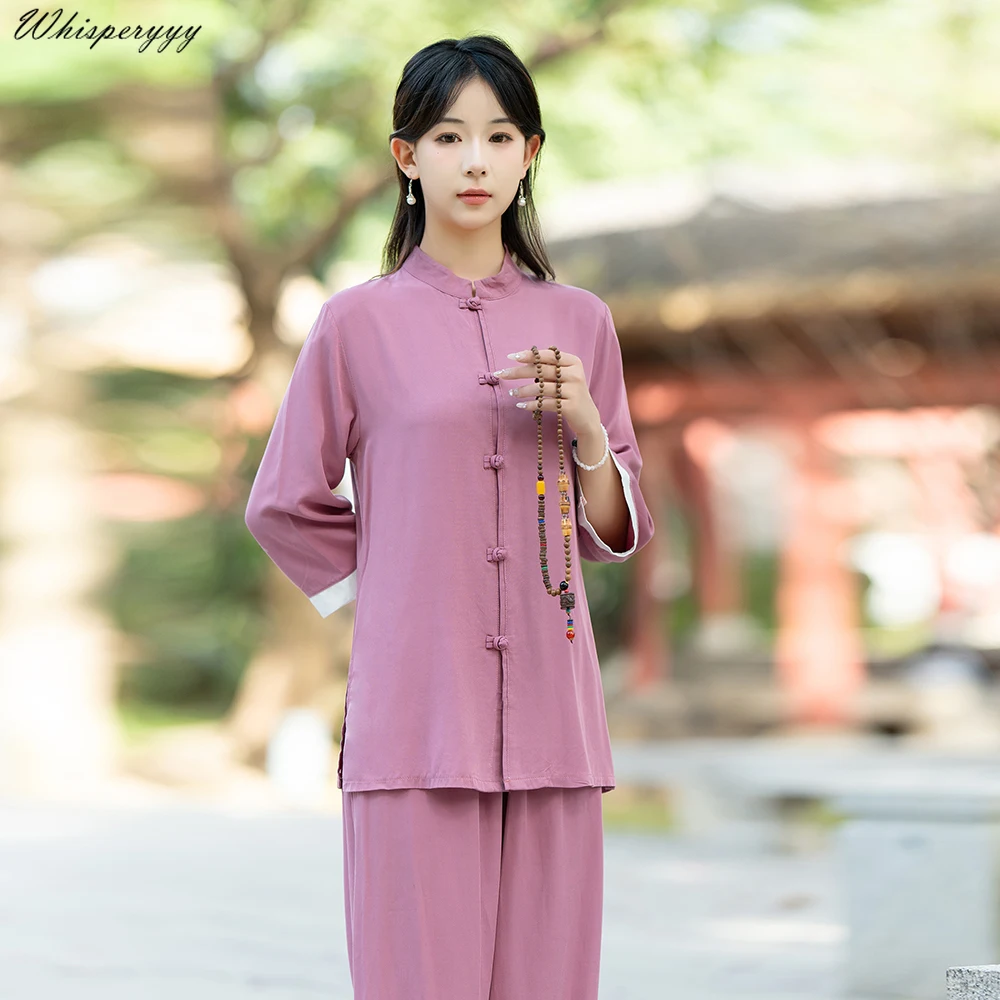 Kung Fu Costume Traditional Vintage Set Women Tai Chi Suit Chinese Style Training Suit Two-piece