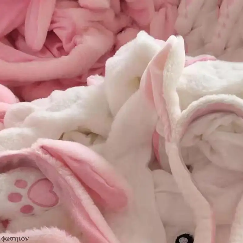 Hat With Earflaps Rabbit Women's Hat Beanie Plush Moving Shine Bunny Ears Hat Movable Ears Toy Hat Children Animal Hat