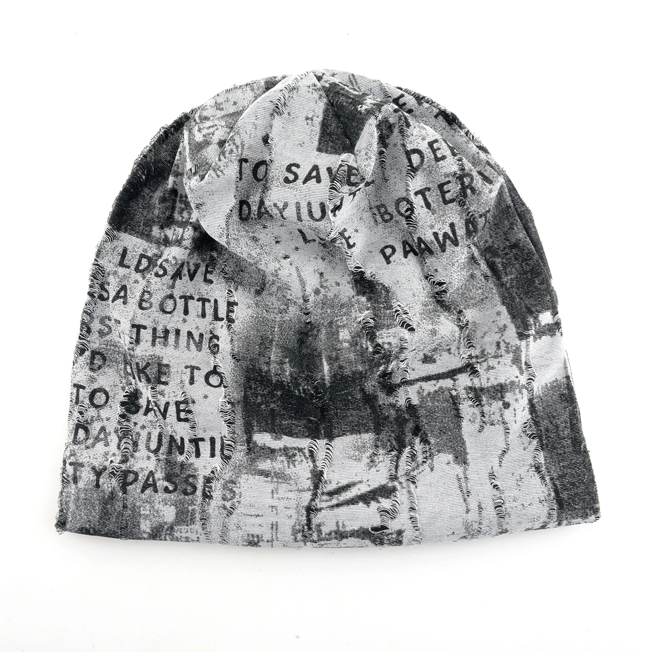 Winter Warme Fleece-gefütterte Beanie Hut Für Frauen Männer Vintage Brief Drucken Distressed Rissige Design Beanie Outdoor Sport Casual hut – Detail 15